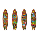 Maxbell 4 Pieces Wooden Surfboard Artwork Wall Decor for Farmhouse Room Party