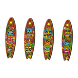 Maxbell 4 Pieces Wooden Surfboard Artwork Wall Decor for Farmhouse Room Party