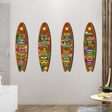 Maxbell 4 Pieces Wooden Surfboard Artwork Wall Decor for Farmhouse Room Party