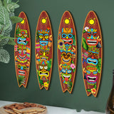 Maxbell 4 Pieces Wooden Surfboard Artwork Wall Decor for Farmhouse Room Party