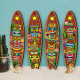 Maxbell 4 Pieces Wooden Surfboard Artwork Wall Decor for Farmhouse Room Party