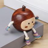 Maxbell Apple Figurine Art Decorative Office Carving Housewarming Wooden Hand Carved