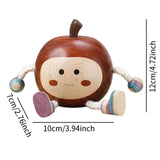 Maxbell Apple Figurine Art Decorative Office Carving Housewarming Wooden Hand Carved