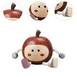 Maxbell Apple Figurine Art Decorative Office Carving Housewarming Wooden Hand Carved