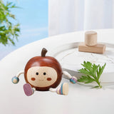 Maxbell Apple Figurine Art Decorative Office Carving Housewarming Wooden Hand Carved