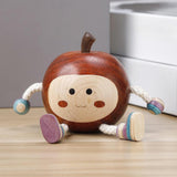 Maxbell Apple Figurine Art Decorative Office Carving Housewarming Wooden Hand Carved