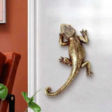 Maxbell Gecko Wall Decor Resin Art Office Dining Room Fence Lizard Hanging Sculpture