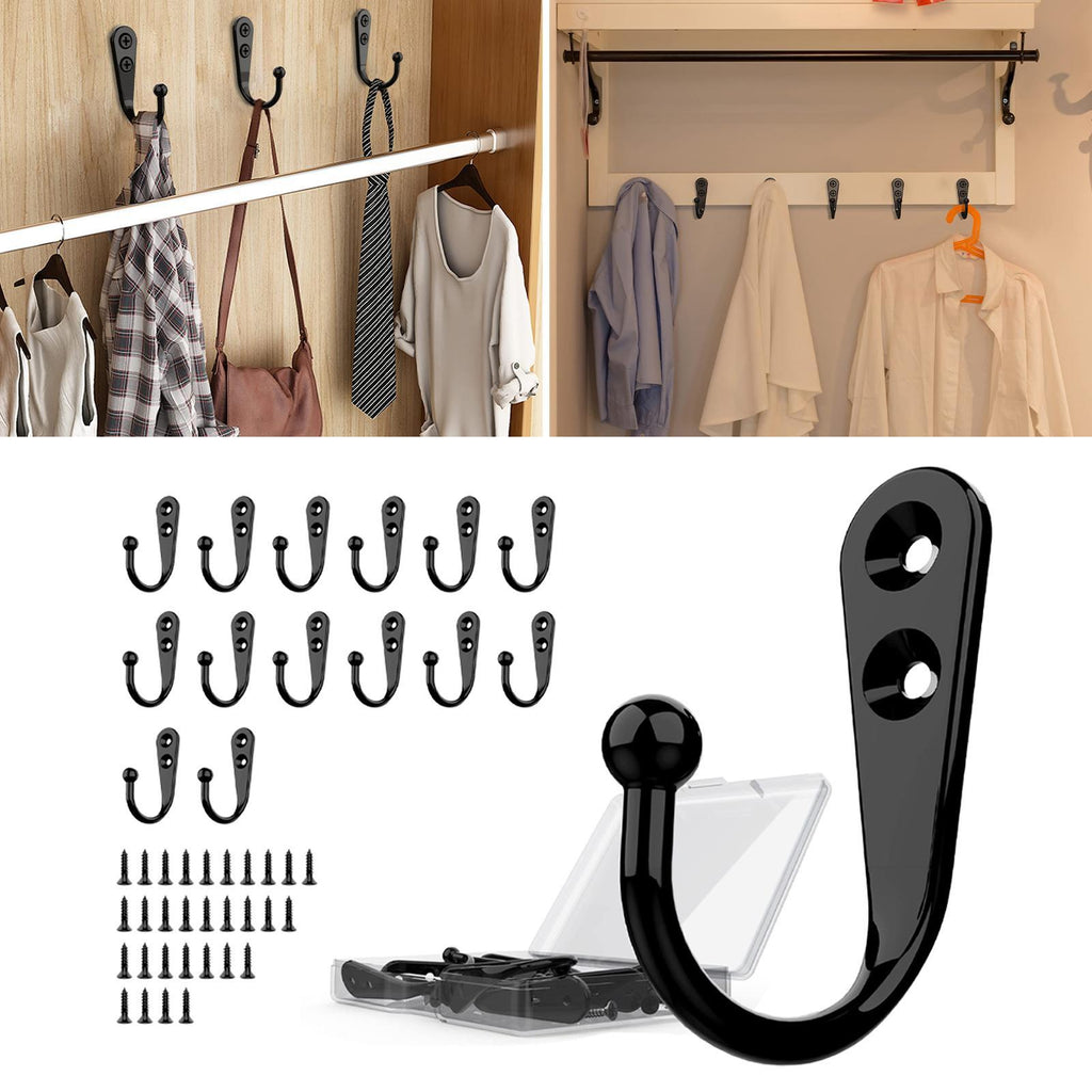 Maxbell 15x Wall Hanging Hangers Hooks with Screw Coat Hooks for Farmhouse Door Wall