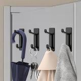 Maxbell 4 Pieces Wall Hooks Home Improvement Sturdy Door Hanger for Hat Bag Bathroom Black