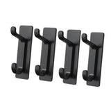 Maxbell 4 Pieces Wall Hooks Home Improvement Sturdy Door Hanger for Hat Bag Bathroom Black