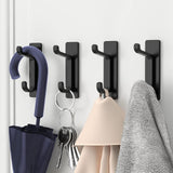 Maxbell 4 Pieces Wall Hooks Home Improvement Sturdy Door Hanger for Hat Bag Bathroom Black