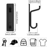 Maxbell 4 Pieces Wall Hooks Home Improvement Sturdy Door Hanger for Hat Bag Bathroom Black