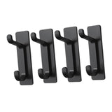 Maxbell 4 Pieces Wall Hooks Home Improvement Sturdy Door Hanger for Hat Bag Bathroom Black