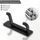 Maxbell 4 Pieces Wall Hooks Home Improvement Sturdy Door Hanger for Hat Bag Bathroom Black