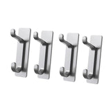 Maxbell 4 Pieces Wall Hooks Home Improvement Sturdy Door Hanger for Hat Bag Bathroom Argent