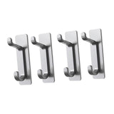 Maxbell 4 Pieces Wall Hooks Home Improvement Sturdy Door Hanger for Hat Bag Bathroom Argent