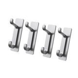 Maxbell 4 Pieces Wall Hooks Home Improvement Sturdy Door Hanger for Hat Bag Bathroom Argent