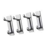 Maxbell 4 Pieces Wall Hooks Home Improvement Sturdy Door Hanger for Hat Bag Bathroom Argent