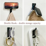 Maxbell 4 Pieces Wall Hooks Home Improvement Sturdy Door Hanger for Hat Bag Bathroom Argent