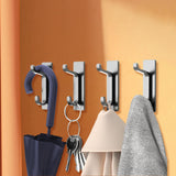 Maxbell 4 Pieces Wall Hooks Home Improvement Sturdy Door Hanger for Hat Bag Bathroom Argent