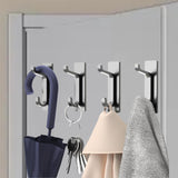 Maxbell 4 Pieces Wall Hooks Home Improvement Sturdy Door Hanger for Hat Bag Bathroom Argent