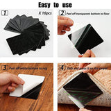 Maxbell Rug Pad Grippers Square Double Sided Stickers for Tile Dining Room Farmhouse 10 Pieces