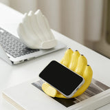 Maxbell Phone Stand Bananas Sculpture Cute Phone Holder for Living Room Wedding Home Yellow