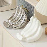 Maxbell Phone Stand Bananas Sculpture Cute Phone Holder for Living Room Wedding Home Silver