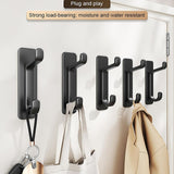 Maxbell 5Pcs Bathroom Wall Mount Hooks Multifunctional for Kitchen Entryway Home Use Black