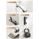 Maxbell 5Pcs Bathroom Wall Mount Hooks Multifunctional for Kitchen Entryway Home Use Black