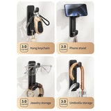 Maxbell 5Pcs Bathroom Wall Mount Hooks Multifunctional for Kitchen Entryway Home Use Black