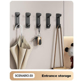Maxbell 5Pcs Bathroom Wall Mount Hooks Multifunctional for Kitchen Entryway Home Use Black