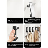 Maxbell 5Pcs Bathroom Wall Mount Hooks Multifunctional for Kitchen Entryway Home Use Black