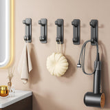 Maxbell 5Pcs Bathroom Wall Mount Hooks Multifunctional for Kitchen Entryway Home Use Black