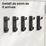 Maxbell 5Pcs Bathroom Wall Mount Hooks Multifunctional for Kitchen Entryway Home Use Black
