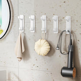 Maxbell 5Pcs Bathroom Wall Mount Hooks Multifunctional for Kitchen Entryway Home Use White