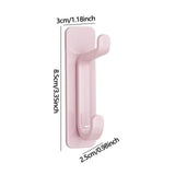 Maxbell 5Pcs Bathroom Wall Mount Hooks Multifunctional for Kitchen Entryway Home Use Pink