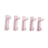 Maxbell 5Pcs Bathroom Wall Mount Hooks Multifunctional for Kitchen Entryway Home Use Pink