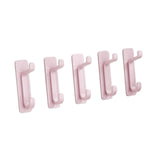 Maxbell 5Pcs Bathroom Wall Mount Hooks Multifunctional for Kitchen Entryway Home Use Pink