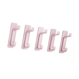 Maxbell 5Pcs Bathroom Wall Mount Hooks Multifunctional for Kitchen Entryway Home Use Pink