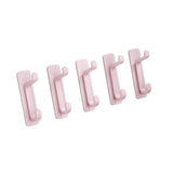 Maxbell 5Pcs Bathroom Wall Mount Hooks Multifunctional for Kitchen Entryway Home Use Pink