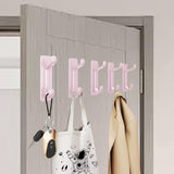 Maxbell 5Pcs Bathroom Wall Mount Hooks Multifunctional for Kitchen Entryway Home Use Pink