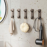 Maxbell 5Pcs Bathroom Wall Mount Hooks Multifunctional for Kitchen Entryway Home Use Brown