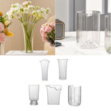 Maxbell Clear Vase for Centerpieces Modern Transparent for Living Room Desktop Party Style A
