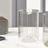 Maxbell Clear Vase for Centerpieces Modern Transparent for Living Room Desktop Party Style E