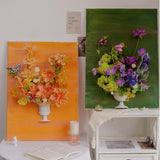 Maxbell Oil Painting Half Vase Easy to Install Rustic Unique Oil Painting Decoration Style A