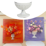 Maxbell Oil Painting Half Vase Easy to Install Rustic Unique Oil Painting Decoration Style A