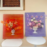 Maxbell Oil Painting Half Vase Easy to Install Rustic Unique Oil Painting Decoration Style B