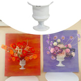 Maxbell Oil Painting Half Vase Easy to Install Rustic Unique Oil Painting Decoration Style B