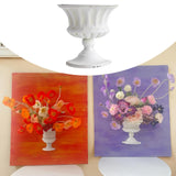 Maxbell Oil Painting Half Vase Easy to Install Rustic Unique Oil Painting Decoration Style C